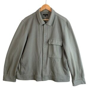 COS Minimal Twill Shirt Jacket Mens XL Sage Green Snap Utility Chore Shacket